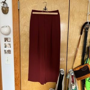 Burgundy Uniqlo Wide-Leg Trousers